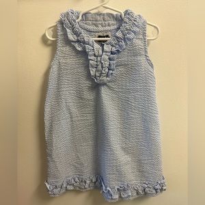 Blue and white toddler dress 5T used once